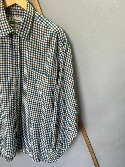 Champion gingham Checkered Shirt | Full Sleeves |Korean-Inspired Oversized Fit | Lightweight Summer Wear | Full Sleeve | Men Women | Online Shopping