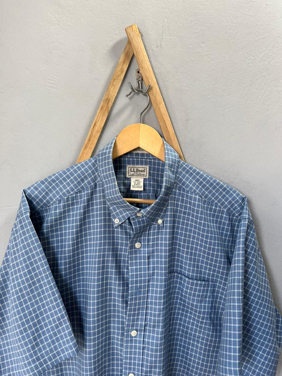 L.L. BEAN Checkered Shirt | Short Sleeves |Korean-Inspired Oversized Fit | Lightweight Summer Wear | Men Women | Online Shopping