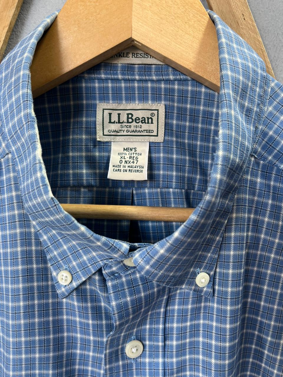 L.L. BEAN Checkered Shirt | Short Sleeves |Korean-Inspired Oversized Fit | Lightweight Summer Wear | Men Women | Online Shopping