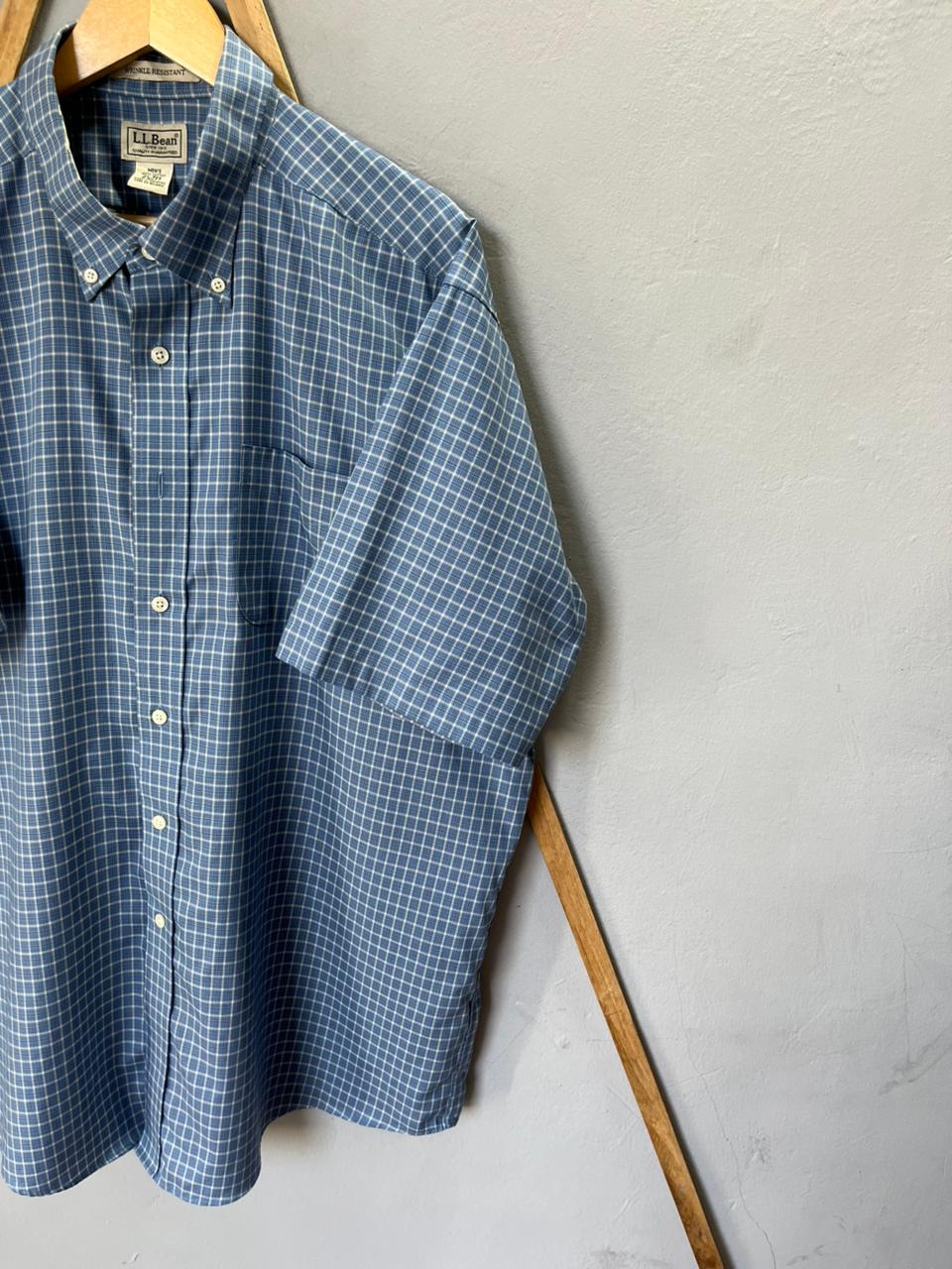L.L. BEAN Checkered Shirt | Short Sleeves |Korean-Inspired Oversized Fit | Lightweight Summer Wear | Men Women | Online Shopping