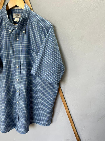 L.L. BEAN Checkered Shirt | Short Sleeves |Korean-Inspired Oversized Fit | Lightweight Summer Wear | Men Women | Online Shopping