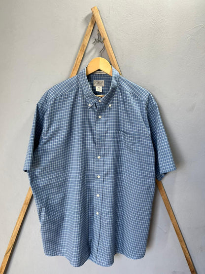 L.L. BEAN Checkered Shirt | Short Sleeves |Korean-Inspired Oversized Fit | Lightweight Summer Wear | Men Women | Online Shopping