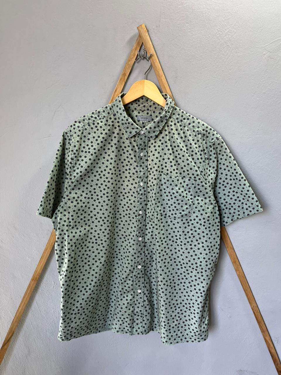 George printed Shirt | Short Sleeves |Korean-Inspired Oversized Fit | Lightweight Summer Wear | Men Women | Online Shopping