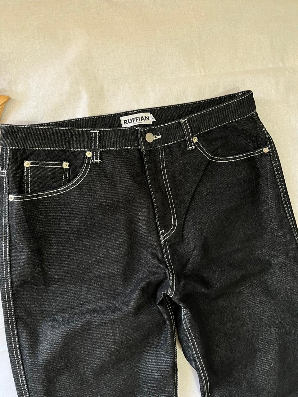 Ruffian Vintage Black Jeans | Pre-Owned Streetwear Denim|  Men Women | Unisex  | Online Shopping