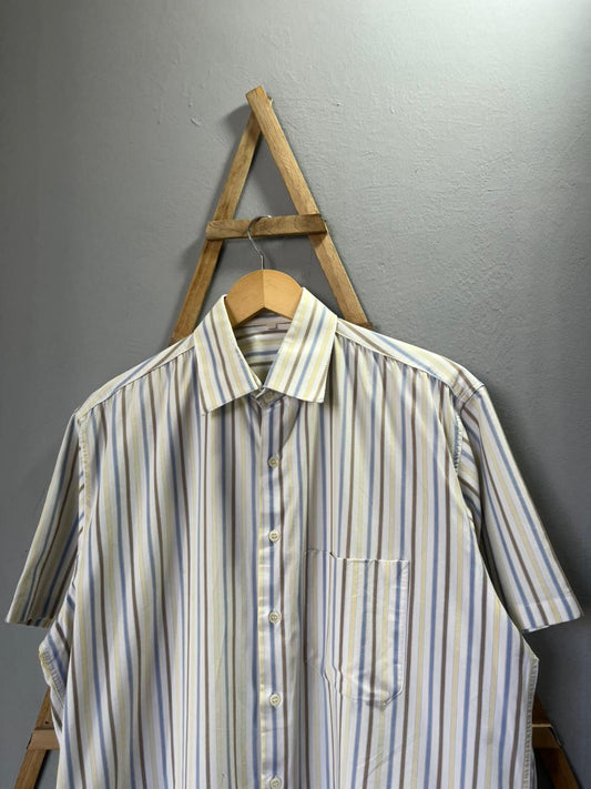 Striped Shirt | Short Sleeves |Korean-Inspired Oversized Fit | Lightweight Summer Wear | Men Women | Online Shopping