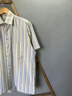 Striped Shirt | Short Sleeves |Korean-Inspired Oversized Fit | Lightweight Summer Wear | Men Women | Online Shopping