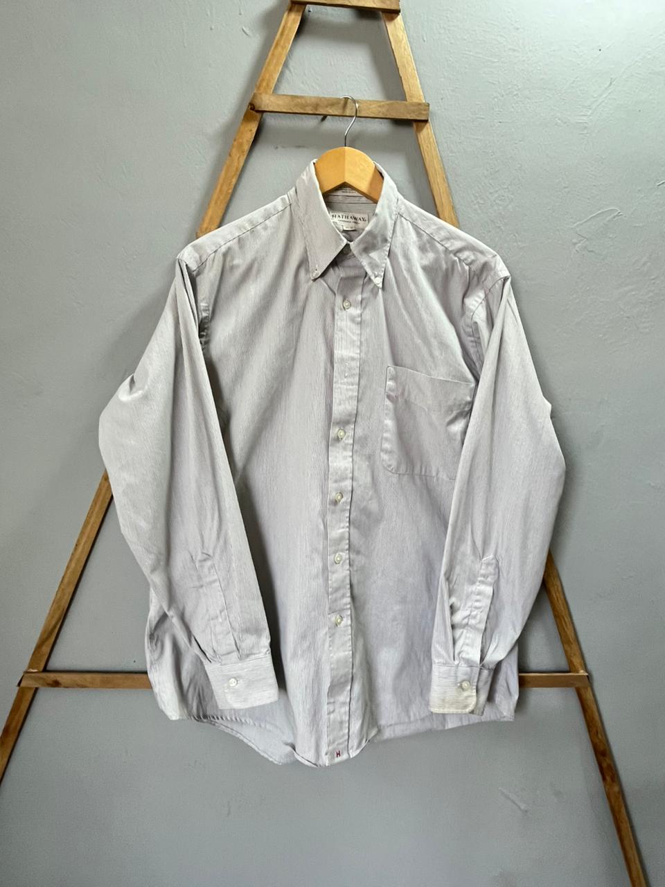 Hathaway Strip shirt | Full Sleeves |Korean-Inspired Oversized Fit | Lightweight Summer Wear | Men Women | Online Shopping (