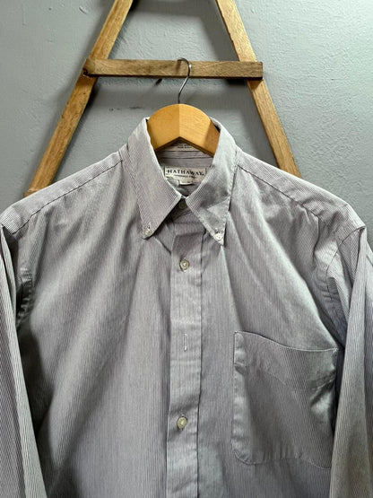 Hathaway Strip shirt | Full Sleeves |Korean-Inspired Oversized Fit | Lightweight Summer Wear | Men Women | Online Shopping (