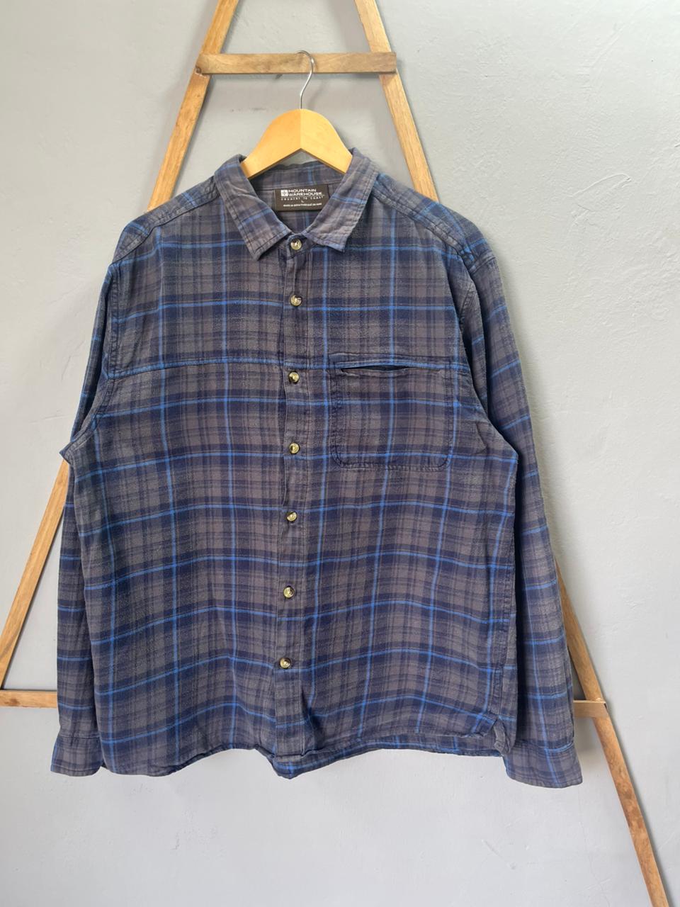 Mountain Warehouse Flannel Shirt | Full Sleeves |Korean-Inspired Oversized Fit | Lightweight Summer Wear | Men Women | Online Shopping