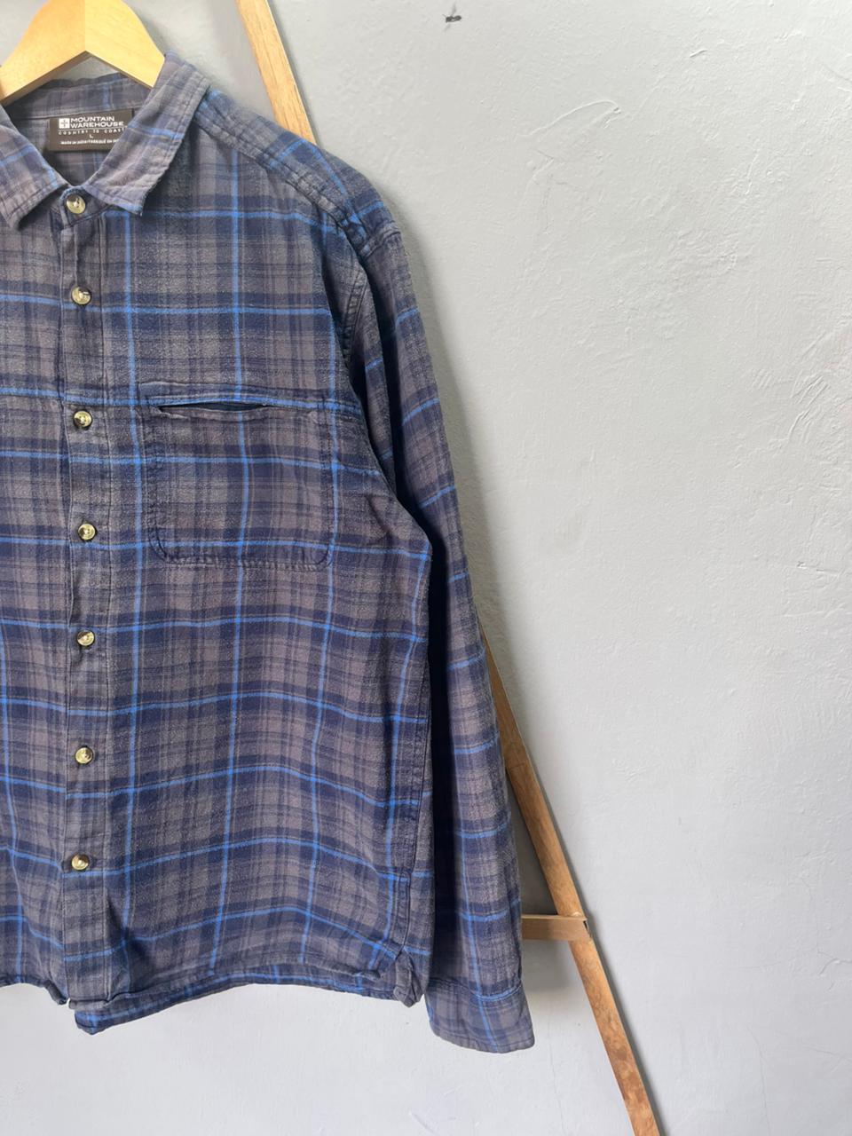 Mountain Warehouse Flannel Shirt | Full Sleeves |Korean-Inspired Oversized Fit | Lightweight Summer Wear | Men Women | Online Shopping