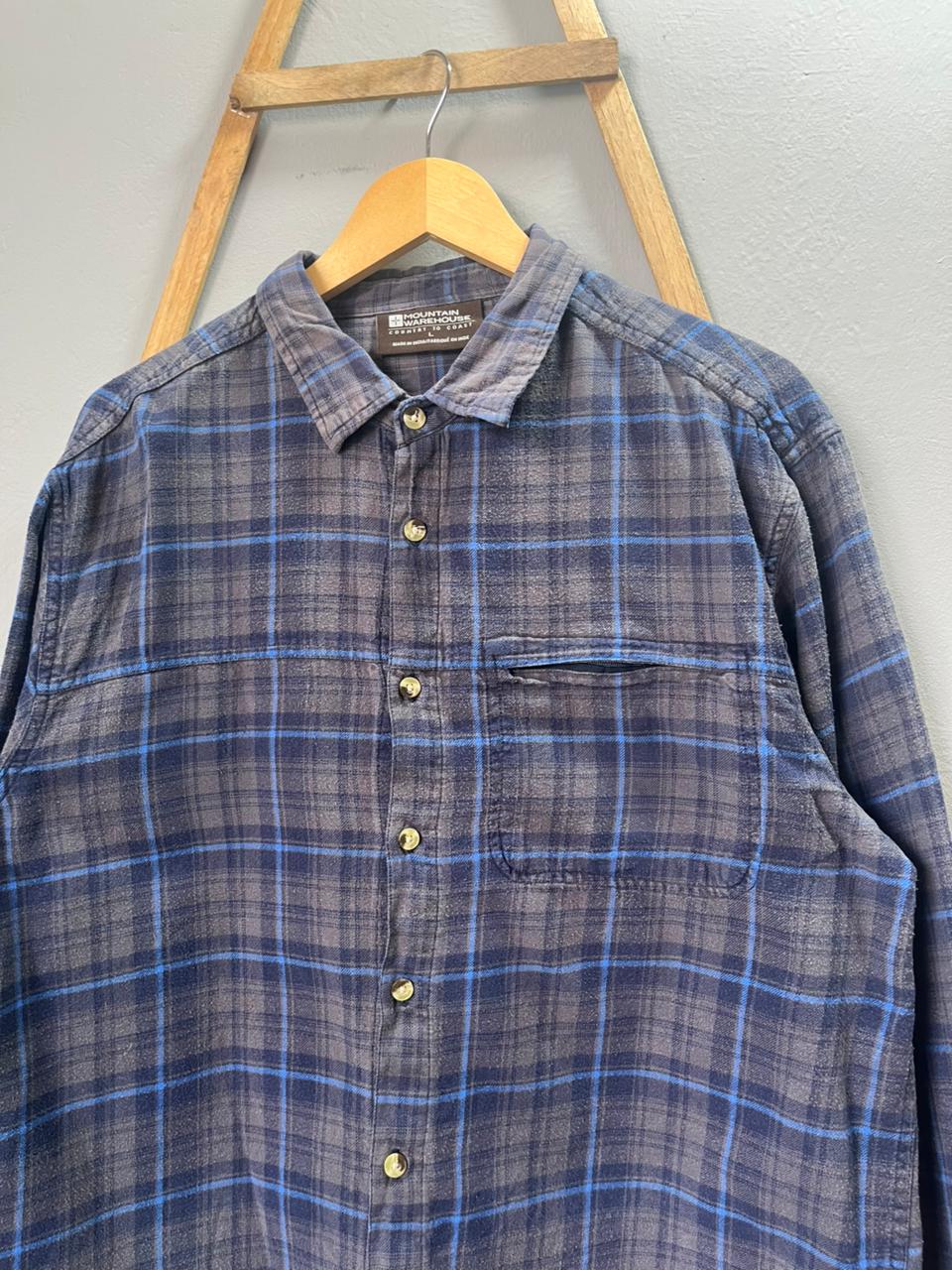 Mountain Warehouse Flannel Shirt | Full Sleeves |Korean-Inspired Oversized Fit | Lightweight Summer Wear | Men Women | Online Shopping