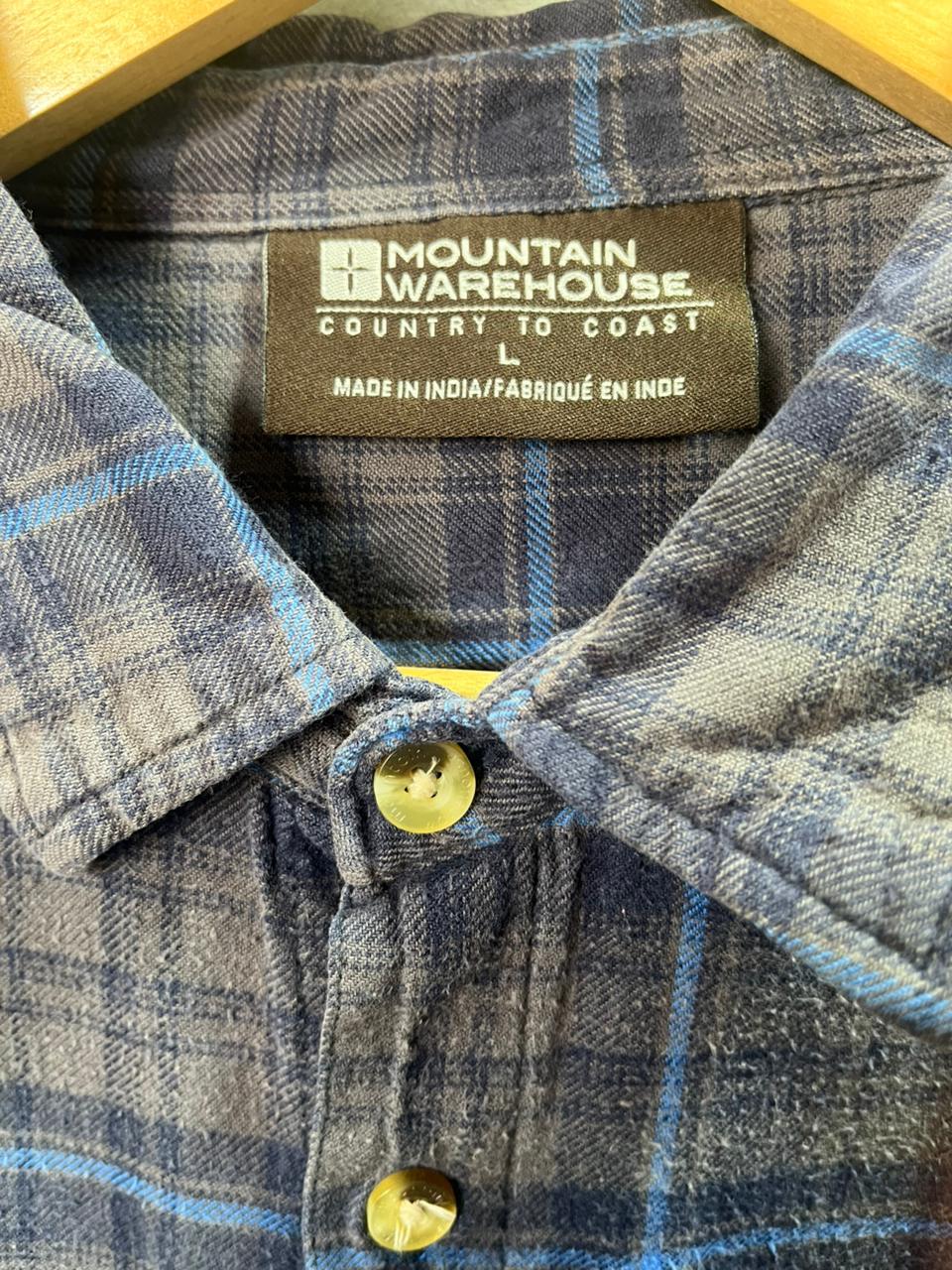 Mountain Warehouse Flannel Shirt | Full Sleeves |Korean-Inspired Oversized Fit | Lightweight Summer Wear | Men Women | Online Shopping