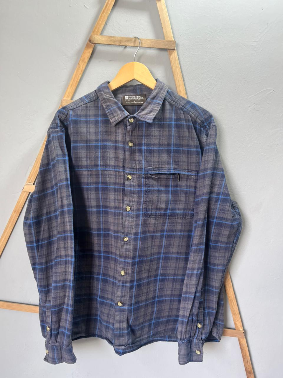 Mountain Warehouse Flannel Shirt | Full Sleeves |Korean-Inspired Oversized Fit | Lightweight Summer Wear | Men Women | Online Shopping