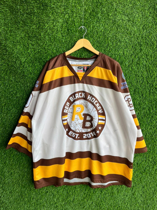 ICEHOCKEY Red Black Jersey |Vintage Oversized Streetwear | Men Women |  Online Shopping