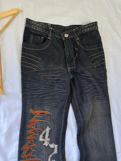 HI POWER Vintage Blue Jeans | Pre-Owned Streetwear Denim|  Men Women | Unisex  | Online Shopping