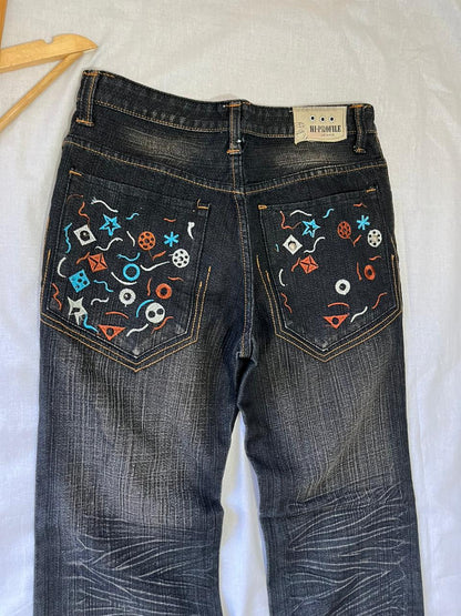 HI POWER Vintage Blue Jeans | Pre-Owned Streetwear Denim|  Men Women | Unisex  | Online Shopping