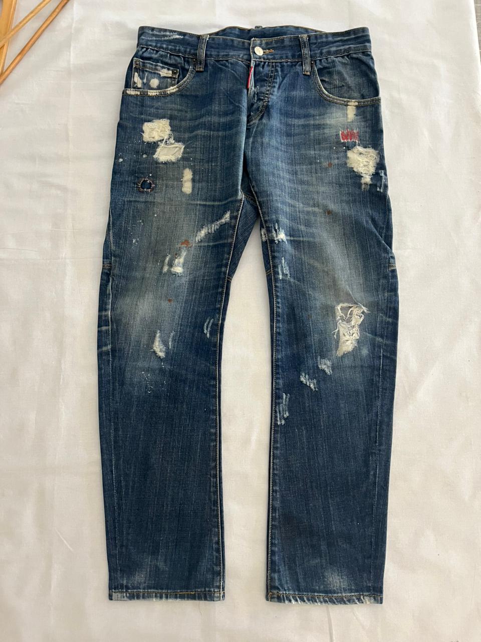 Dsqhared2 Vintage Blue Jeans | Vintage roughed Pre-Owned Streetwear Denim