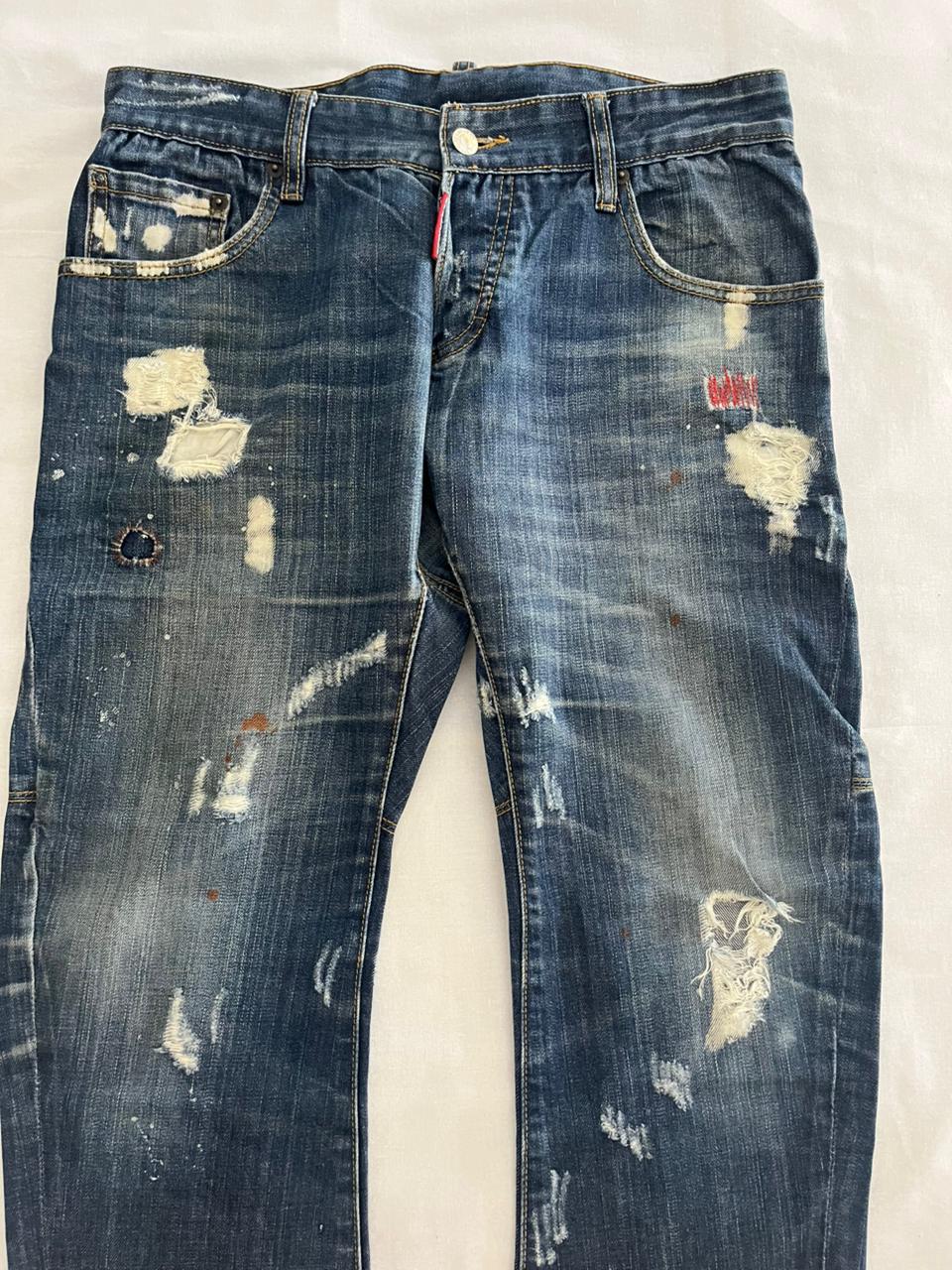 Dsqhared2 Vintage Blue Jeans | Vintage roughed Pre-Owned Streetwear Denim