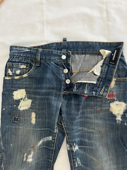 Dsqhared2 Vintage Blue Jeans | Vintage roughed Pre-Owned Streetwear Denim