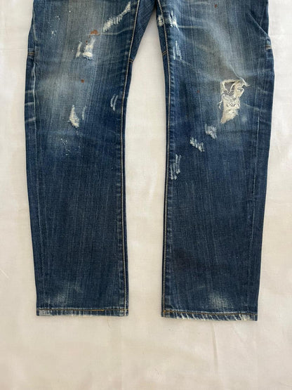 Dsqhared2 Vintage Blue Jeans | Vintage roughed Pre-Owned Streetwear Denim
