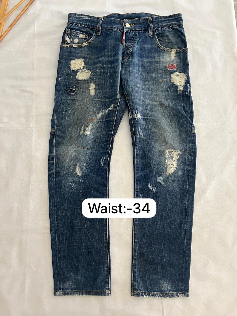Dsqhared2 Vintage Blue Jeans | Vintage roughed Pre-Owned Streetwear Denim