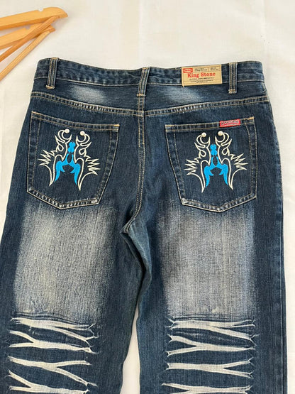 king Stone Vintage Jeans | Pre-Owned Streetwear Denim|  Men Women | Unisex  | Online Shopping