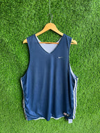 Vintage Navy Blue & White Basketball Jersey | Oversized Streetwear | Men Women