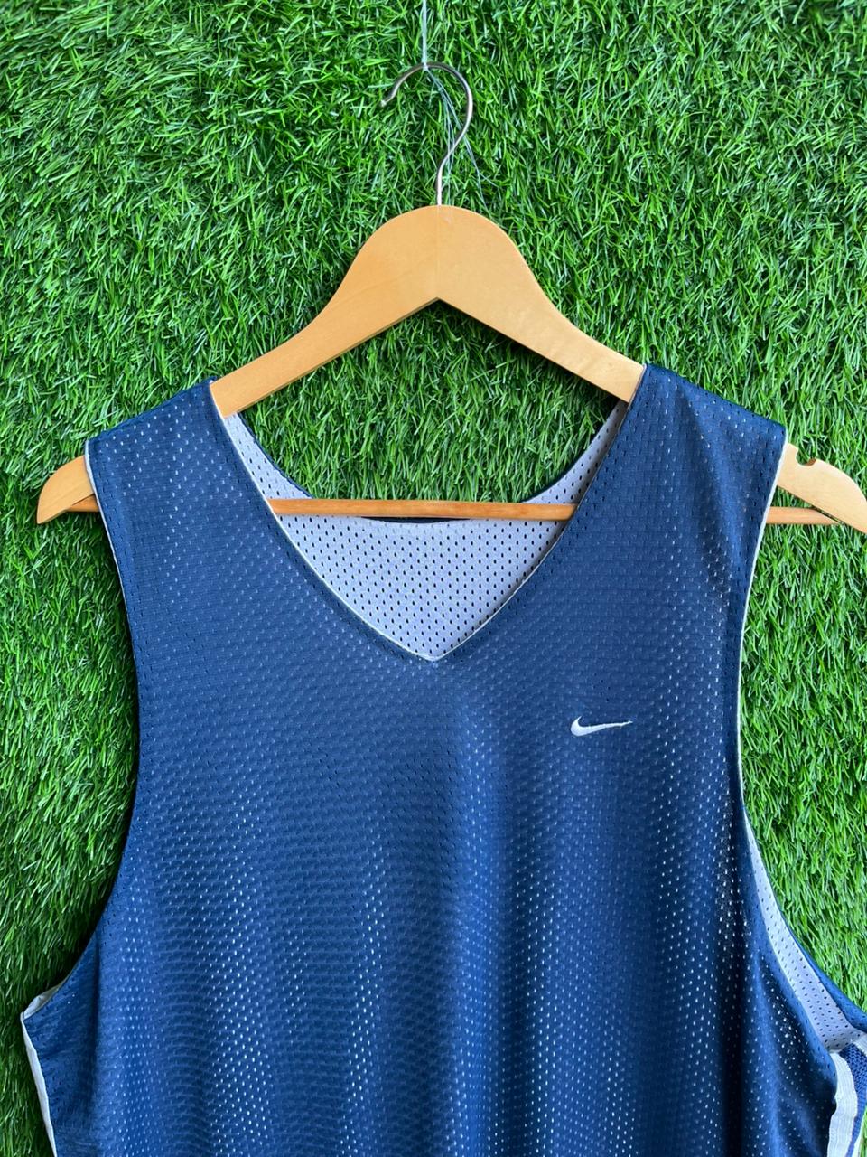 Vintage Navy Blue & White Basketball Jersey | Oversized Streetwear | Men Women