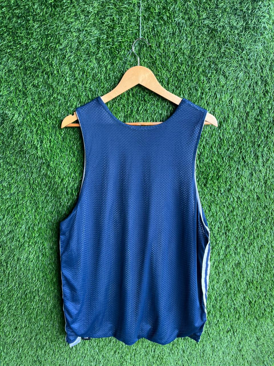Vintage Navy Blue & White Basketball Jersey | Oversized Streetwear | Men Women