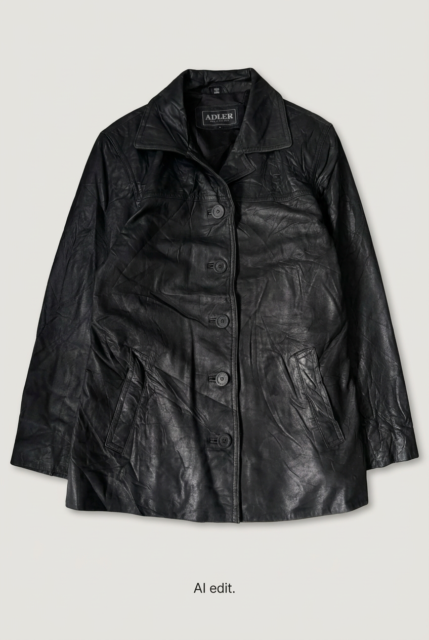 Adler Collection leather coat front preview