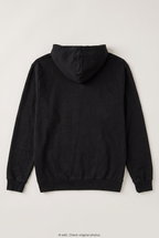 Back product view of black Team One hoodie, flat lay