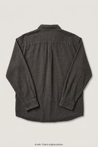 Back product view of charcoal overshirt, flat lay