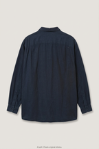 Back product view of dark navy Zara Man oversized shirt, flat lay
