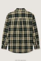 Back product view of green and cream St Michael plaid shirt, flat lay