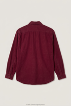 Back product view of maroon Azuz shirt, flat lay