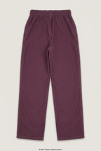 Back product view of maroon track pants, flat lay