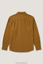 Back product view of mustard brown Volcom shirt, flat lay
