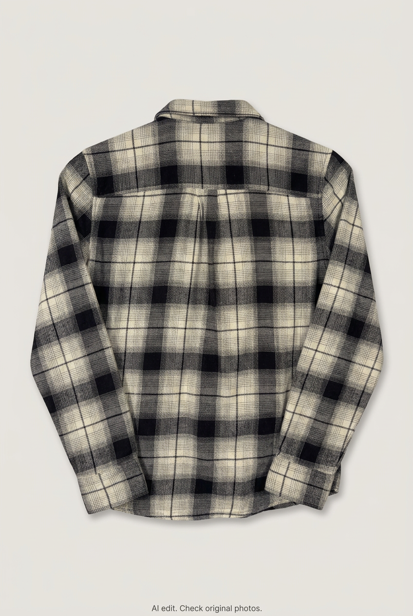 Back product view of Sonoma plaid shirt, flat lay