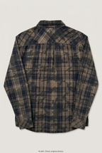 Back product view of Tony Hawk camo-plaid shirt, flat lay