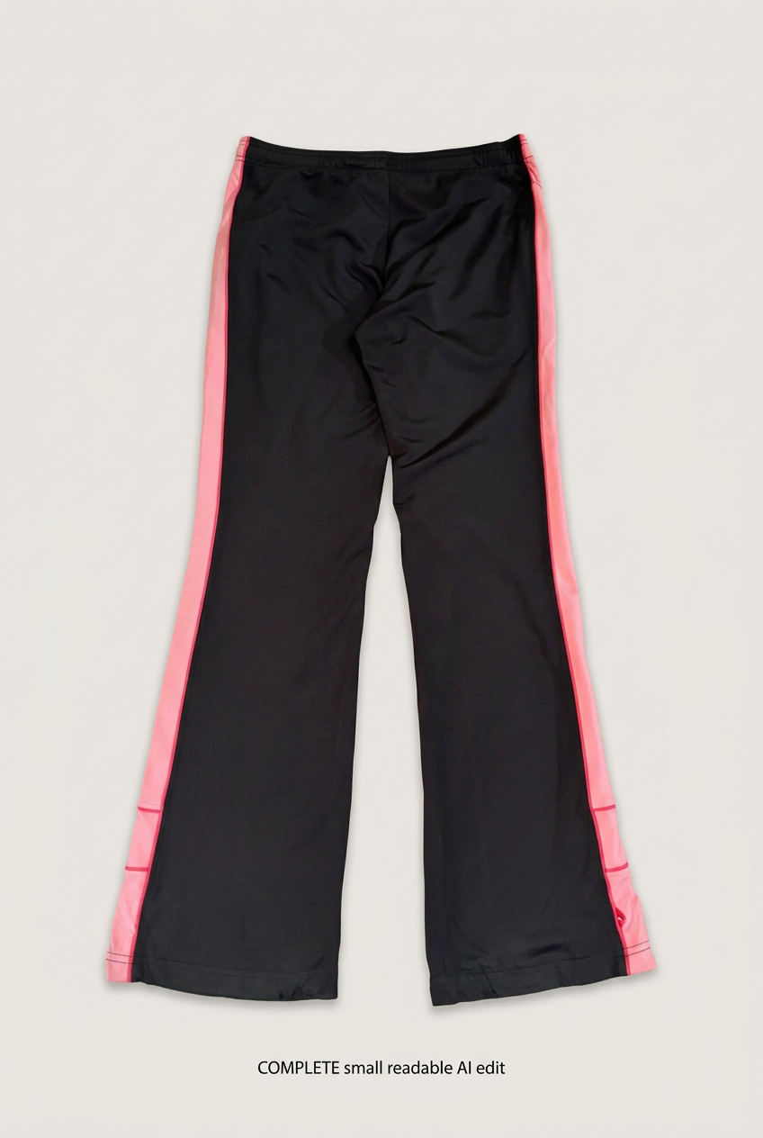 Black and pink Puma trousers back preview