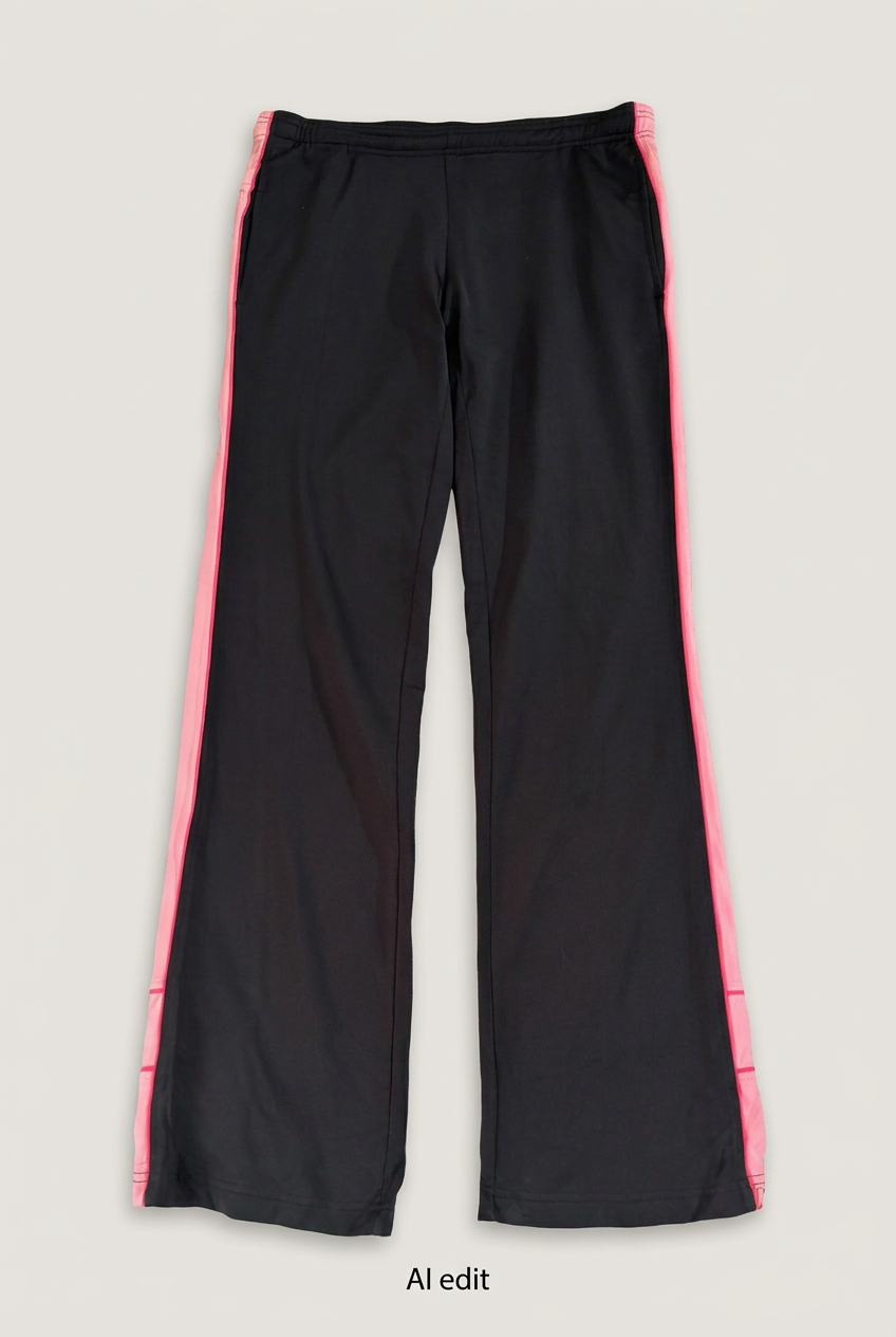 Black and pink Puma trousers front preview