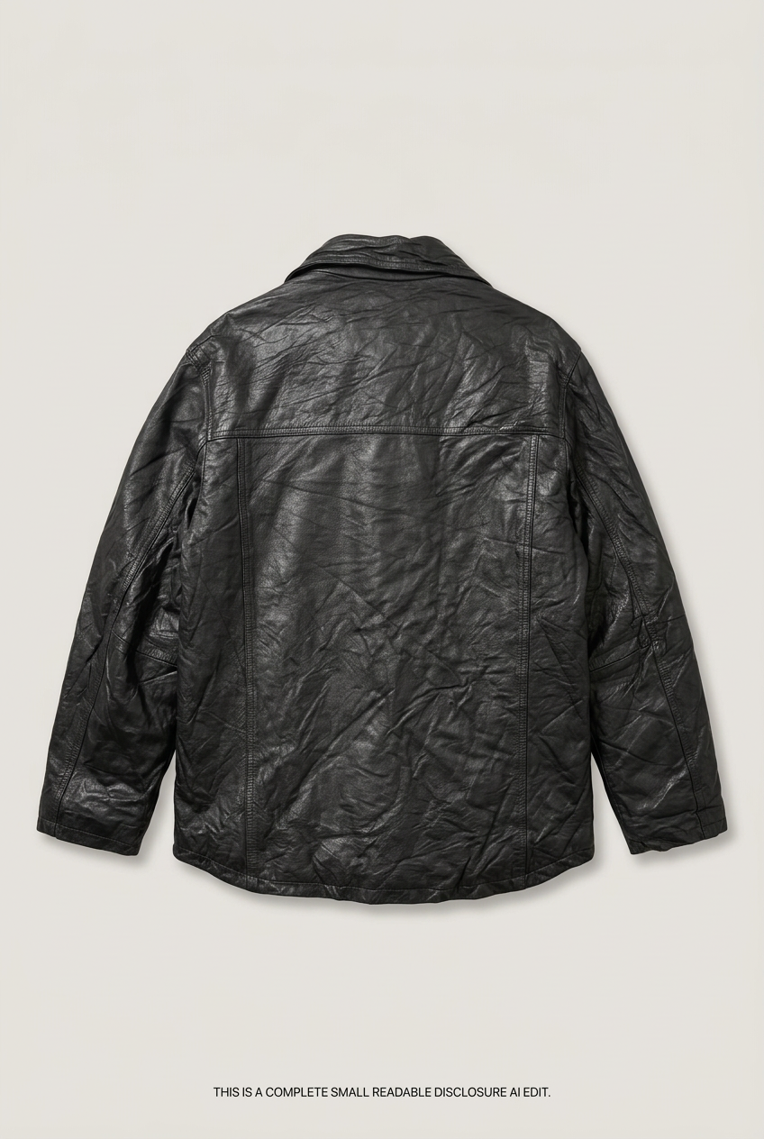 Black leather jacket back preview