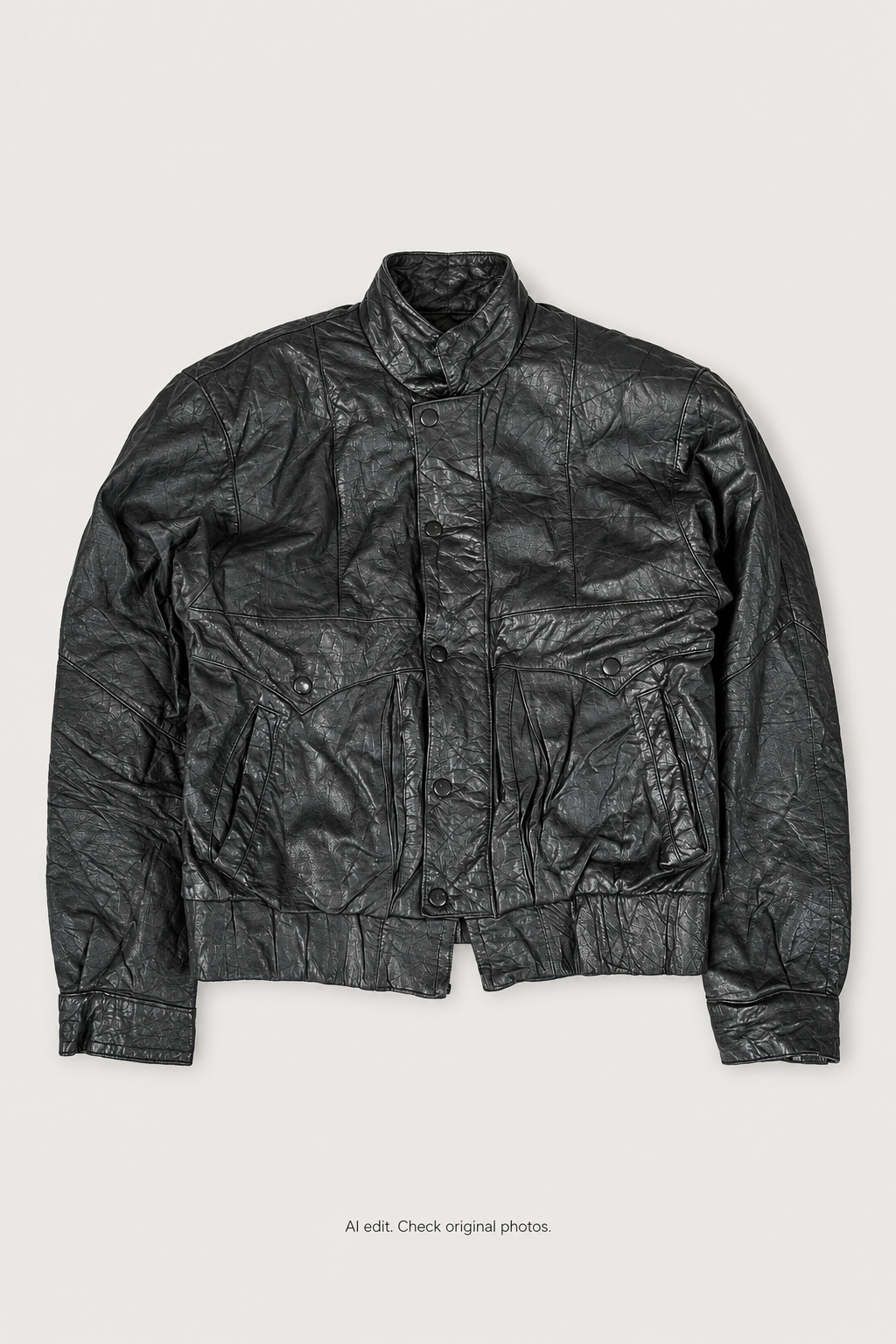 Black moto jacket front mockup