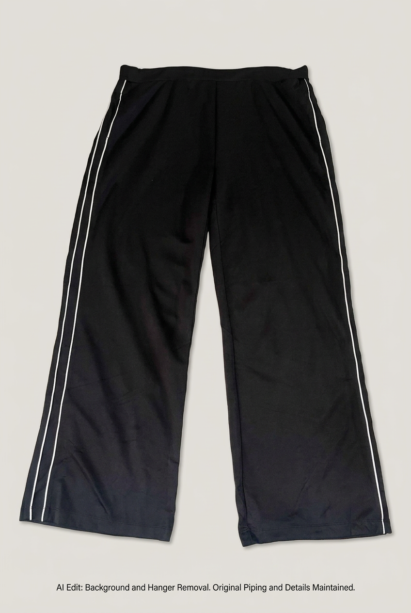 Black N.W.D wide-leg trousers front preview