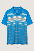 Blue Oakley striped polo front preview