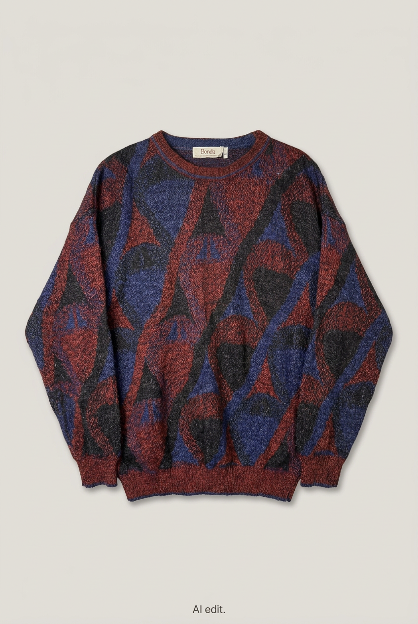Bonda patterned sweater front preview