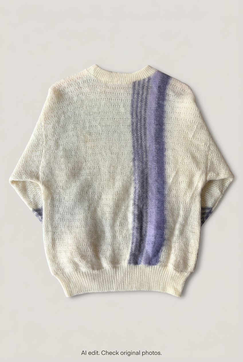 Cream-and-lilac sweater back preview