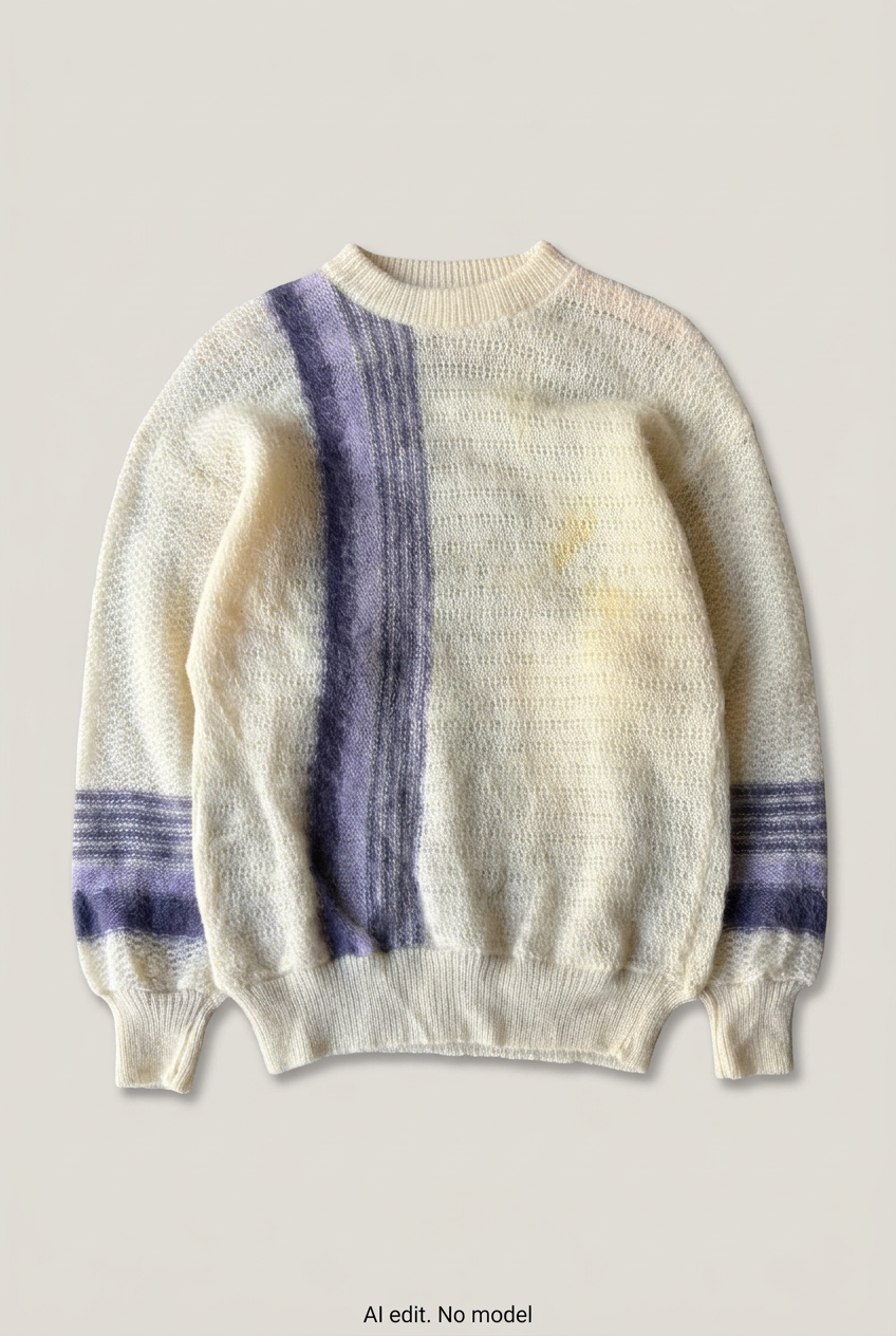 Cream-and-lilac sweater front preview