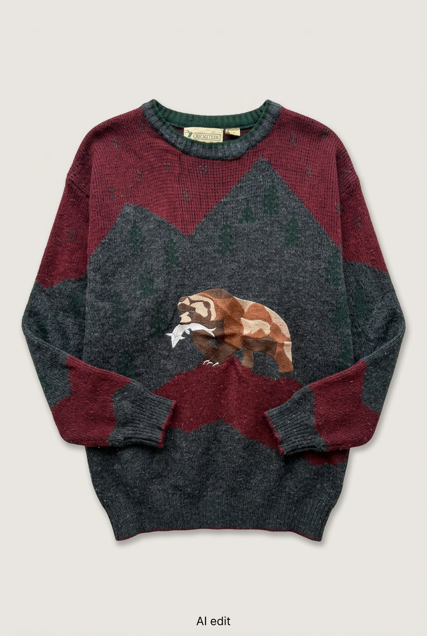 Cricketeer bear sweater front preview