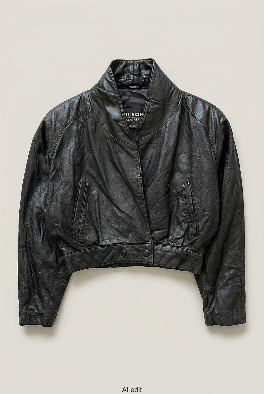 Cropped Wilsons leather jacket front preview